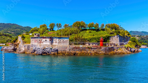 A view towards an abandoned fort in La Grazie between La Spezia and Porto Venere, Italy in the summertime