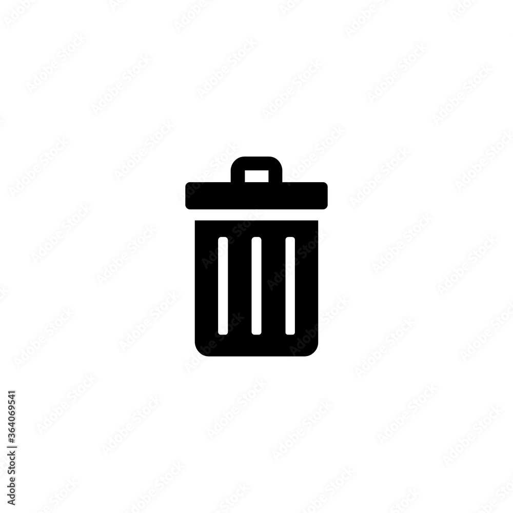 Trashcan Flat Vector Icon. Isolated Trash Can, Garbage Can, Basket Illustration - Vector Trashcan Flat Vector Icon. Isolated Trash Can, Garbage Can, Basket Illustration - Vector