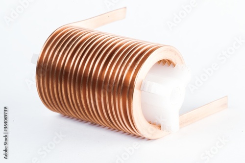 Close-up flat twisted copper wire
