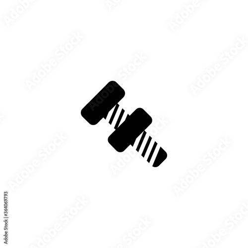 Nut and Bolt Vector Icon. Isolated Cartoon Style Illustration	