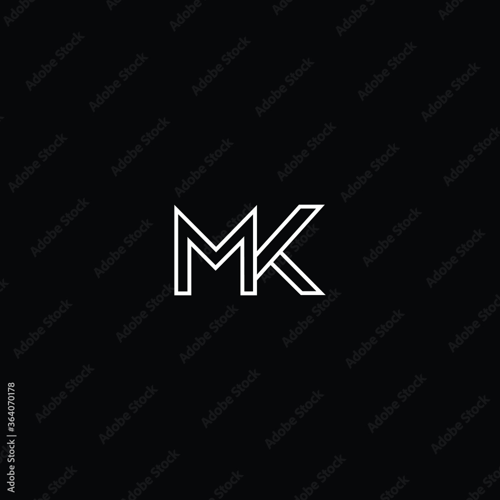 Minimal elegant monogram art logo. Outstanding professional trendy awesome artistic MK KM initial based Alphabet icon logo. Premium Business logo white color on black background Minimal elegant monogram art logo. Outstanding professional trendy awesome artistic MK KM initial based Alphabet icon logo. Premium Business logo white color on black background