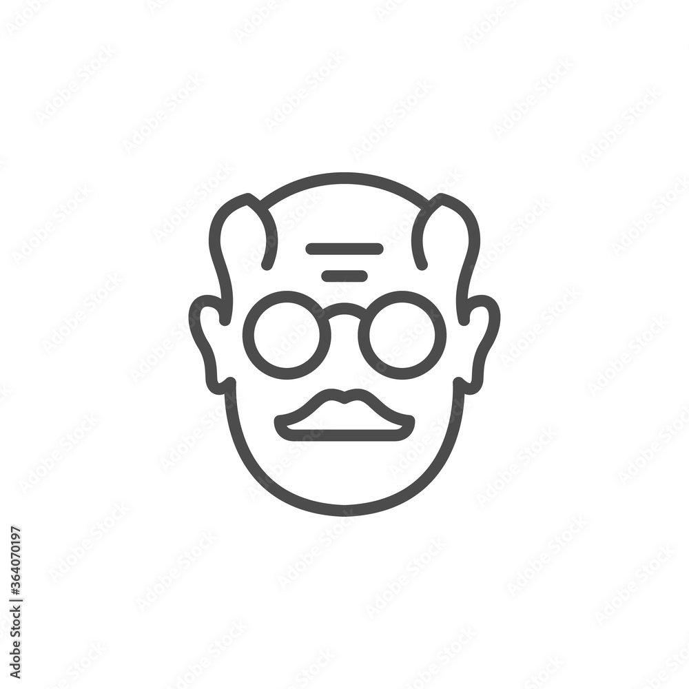 Old man line outline icon