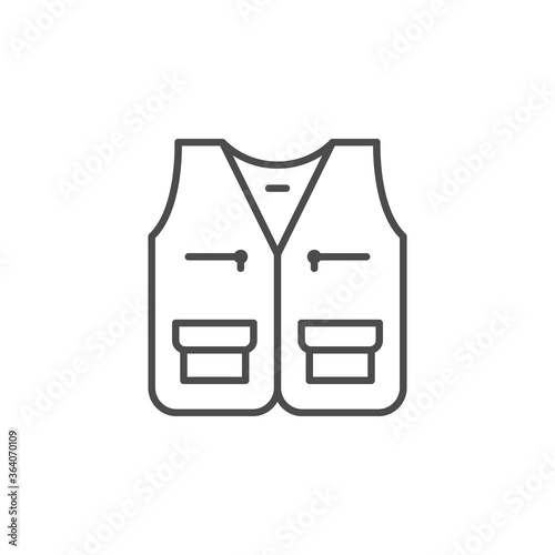 Hunting waistcoat line outline icon