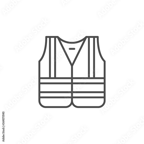 Reflective jacket line outline icon