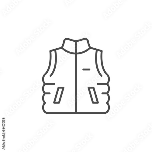 Fotografija Outdoor waistcoat line outline icon