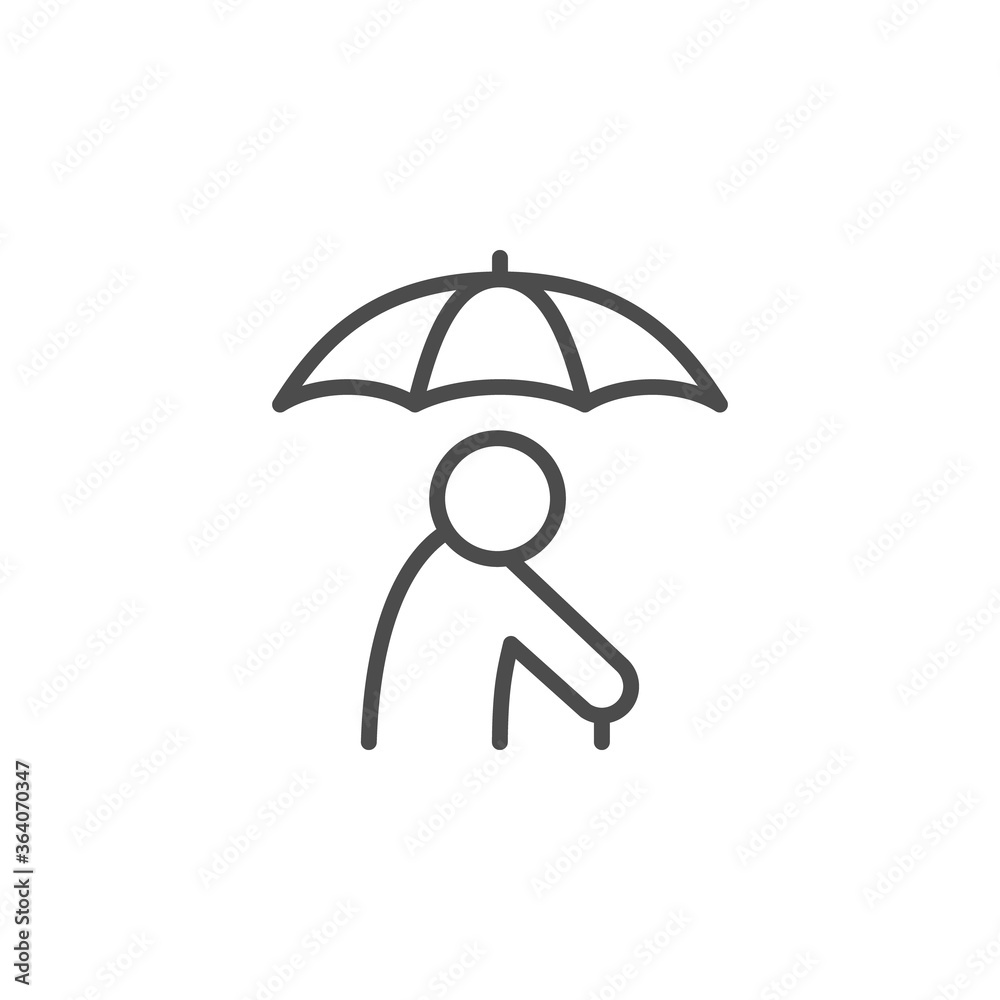 Elderly care line outline icon Elderly care line outline icon