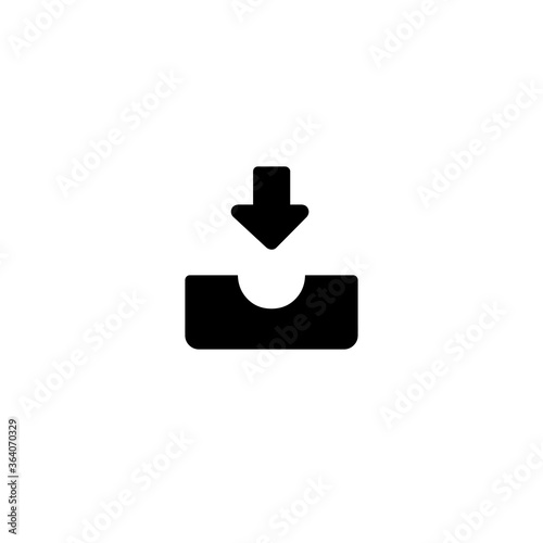 Inbox tray vector icon. Isolated inbox email illustration