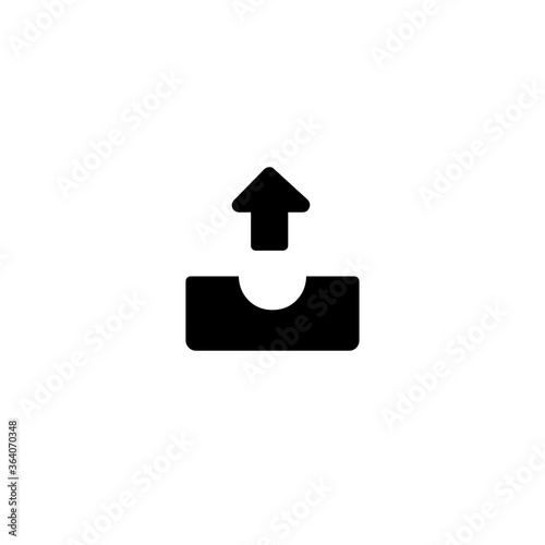 Outbox tray vector icon. Isolated inbox email illustration