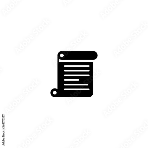 Scroll paper vector icon. Isolated degree scroll, parchment illustration