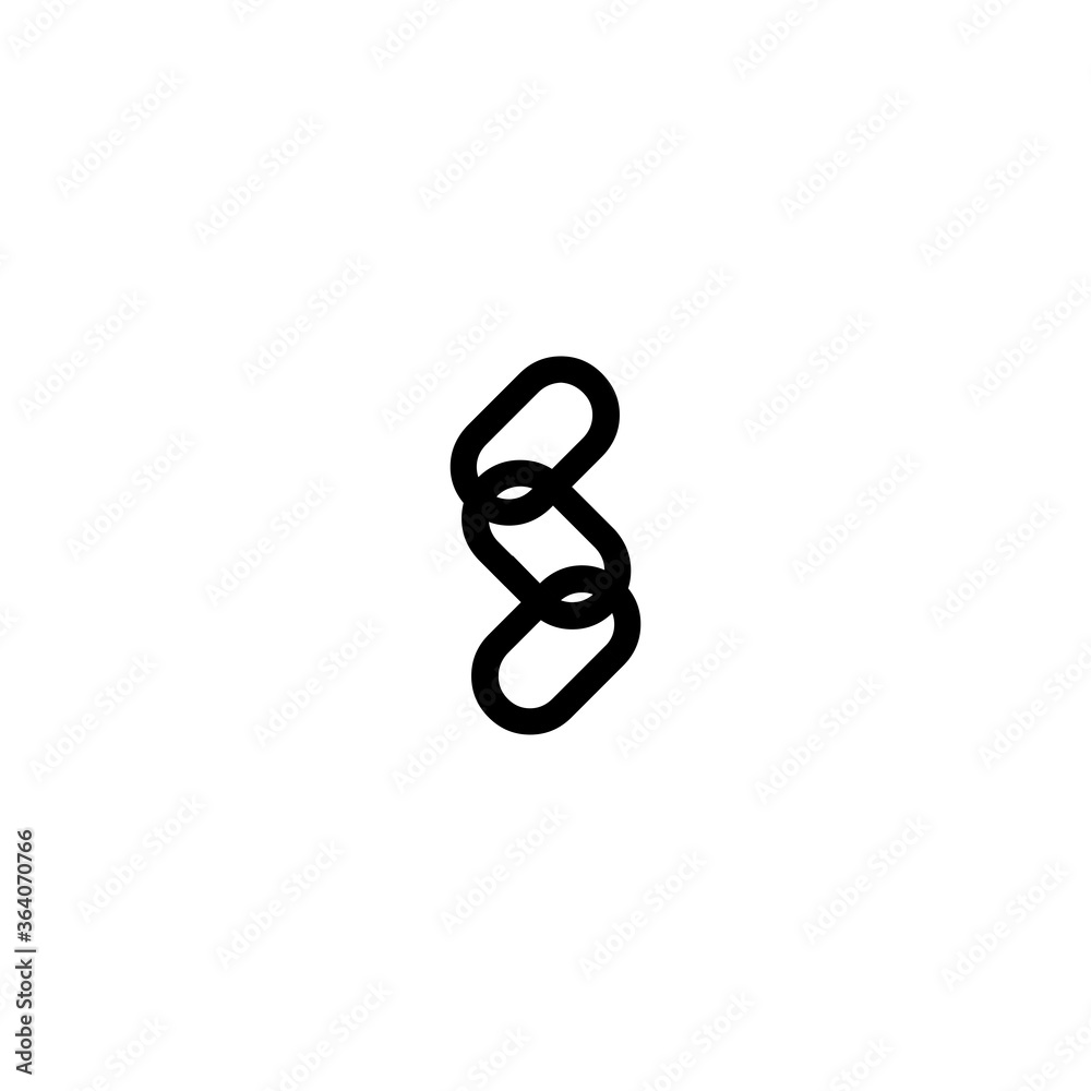 Links vector icon. Isolated linked chains illustration Links vector icon. Isolated linked chains illustration