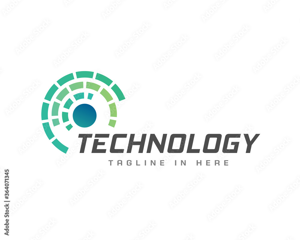 Circle Tech System Optic logo symbol design illustration Circle Tech System Optic logo symbol design illustration