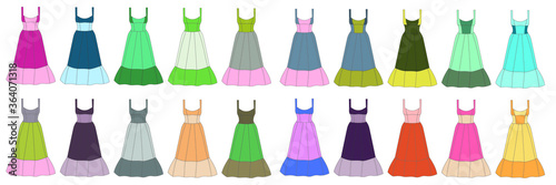 Set of gorgeous cocktail dresses.Vector illustration
