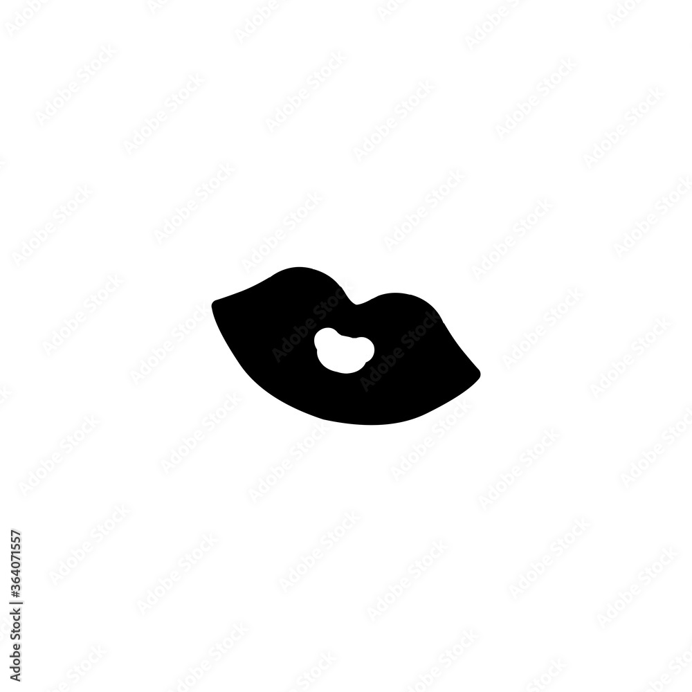 Woman Lips Flat Vector Icon. Isolated Kiss Symbol Illustration - Vector Woman Lips Flat Vector Icon. Isolated Kiss Symbol Illustration - Vector
