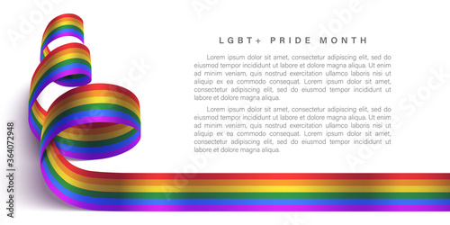 LGBT pride month horizontal banner. Human rights and tolerance. Vector illustration