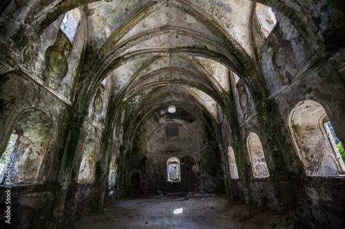 The ancient church at Karakoy  it s known as  Ghost Town  at Fethiye  Turkey