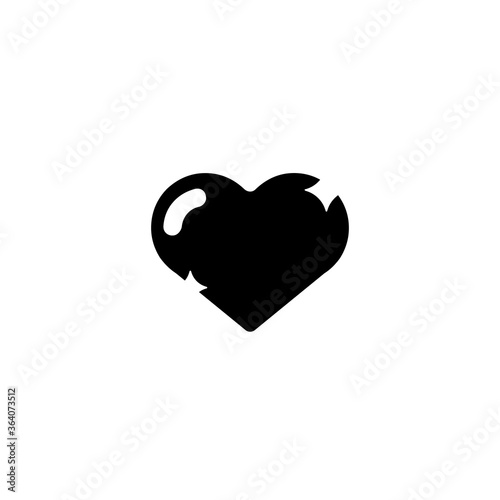 Sparkling Heart Flat Vector Icon. Isolated Shining Red Heart, Love Emoji Illustration	