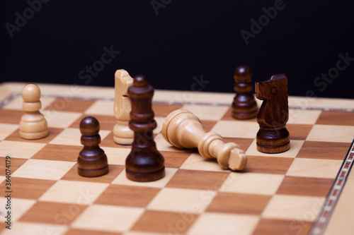 Chess game, check or checkmate, cut a figure, the concept of competition in business