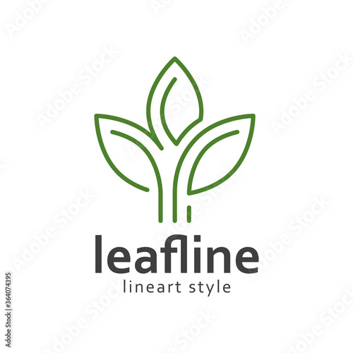 Leaf line art style logo