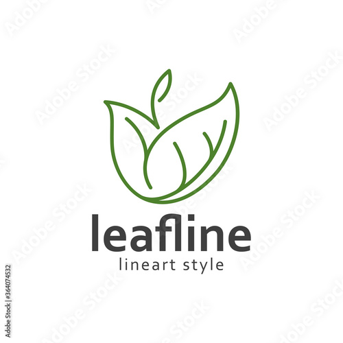 Leaf line art style logo