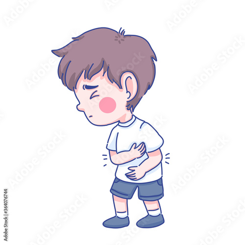 Sick boy character cartoon illustration 