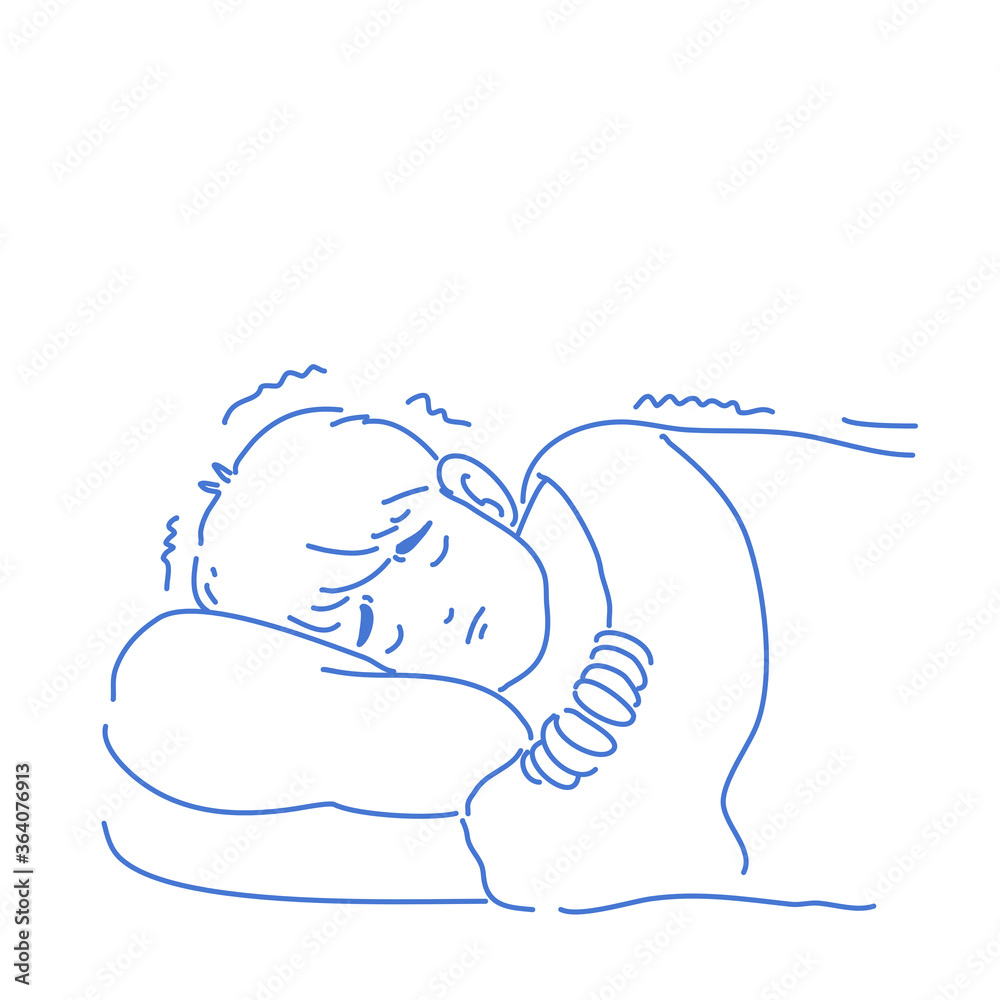 Sick boy character cartoon illustration Sick boy character cartoon illustration
