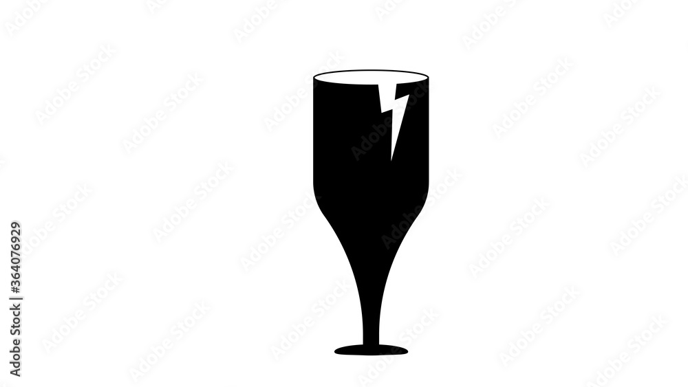 broken cup glass illustration on
white background broken cup glass illustration on
white background