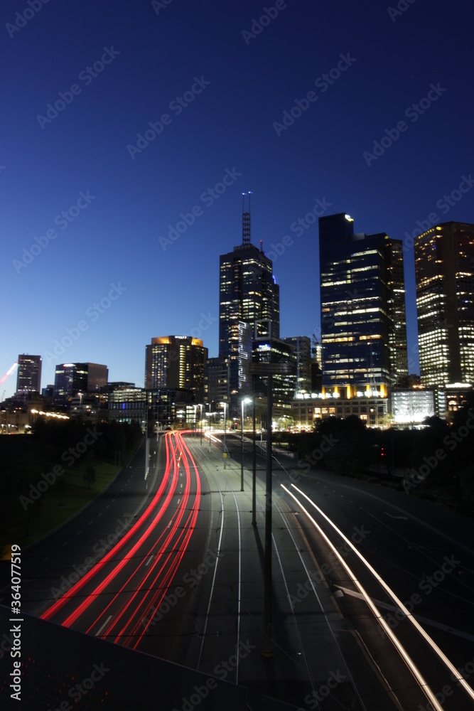 Fototapeta premium Melbourne Traffic l City light | Long Exposure