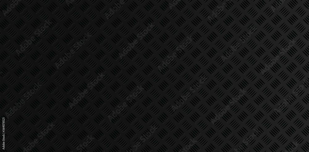 Black Checker plates pattern background texture.