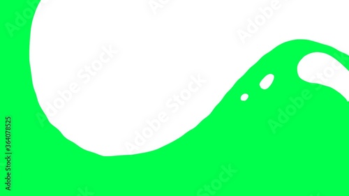 White liquid on green screen background 