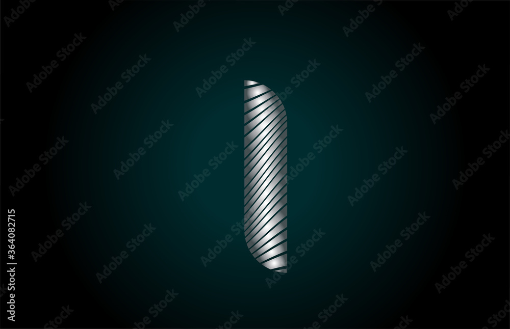 I silver grey alphabet letter logo icon for company. Metallic line design for corporate identity I silver grey alphabet letter logo icon for company. Metallic line design for corporate identity