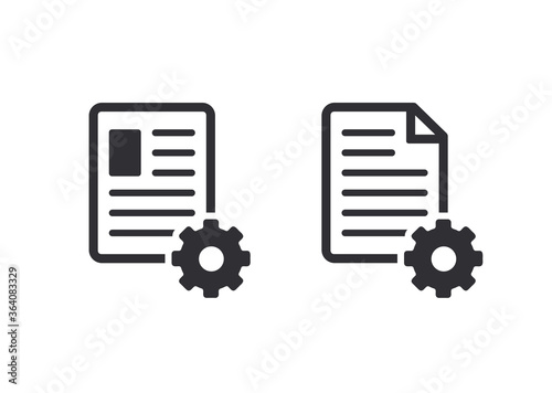 Profile icon. Document icon. Profile setup. Settings system file. Document setup. Paper icon. Vector icons. Office documents. File sharing. Prepare document. Personal document. Options icons.