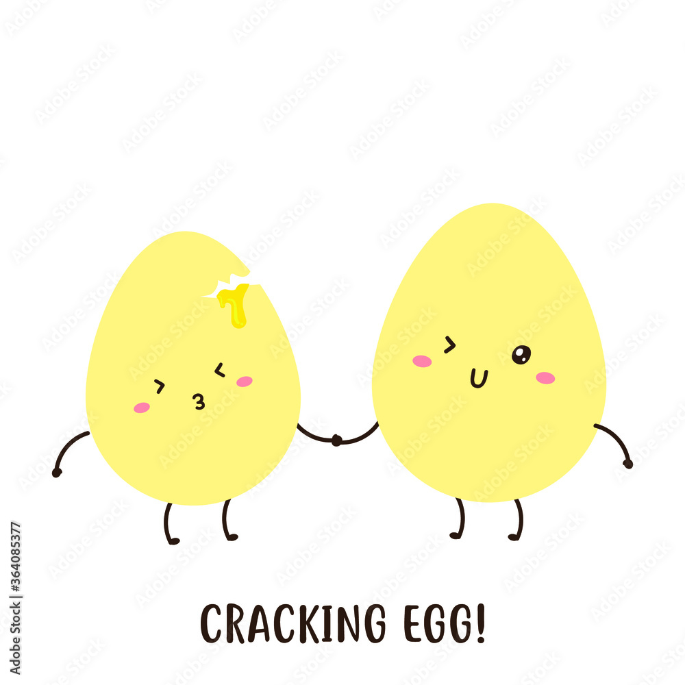 pair of Cute happy eggs vector design