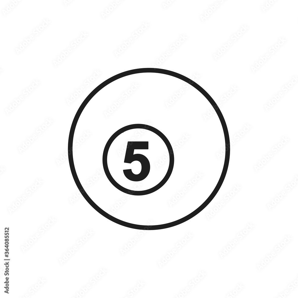 Billiard ball icon. 5 number ball symbol modern, simple, vector, icon for website design, mobile app, ui. Vector Illustration Billiard ball icon. 5 number ball symbol modern, simple, vector, icon for website design, mobile app, ui. Vector Illustration