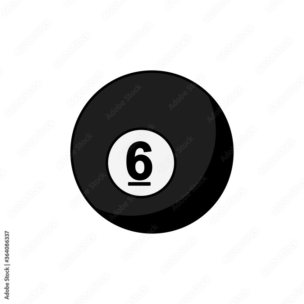 Billiard ball icon. 6 number ball symbol modern, simple, vector, icon for website design, mobile app, ui. Vector Illustration Billiard ball icon. 6 number ball symbol modern, simple, vector, icon for website design, mobile app, ui. Vector Illustration