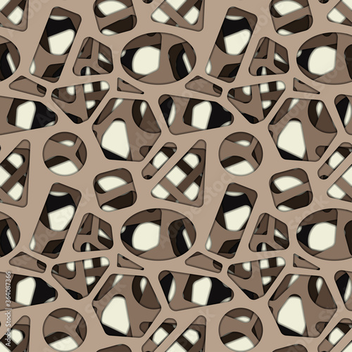 Seamless pattern with clipping mask. Abstract background with different shaped holes EPS10