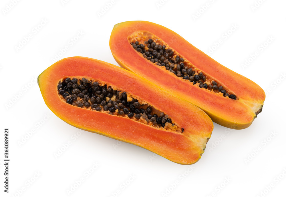 fresh papaya on white background fresh papaya on white background