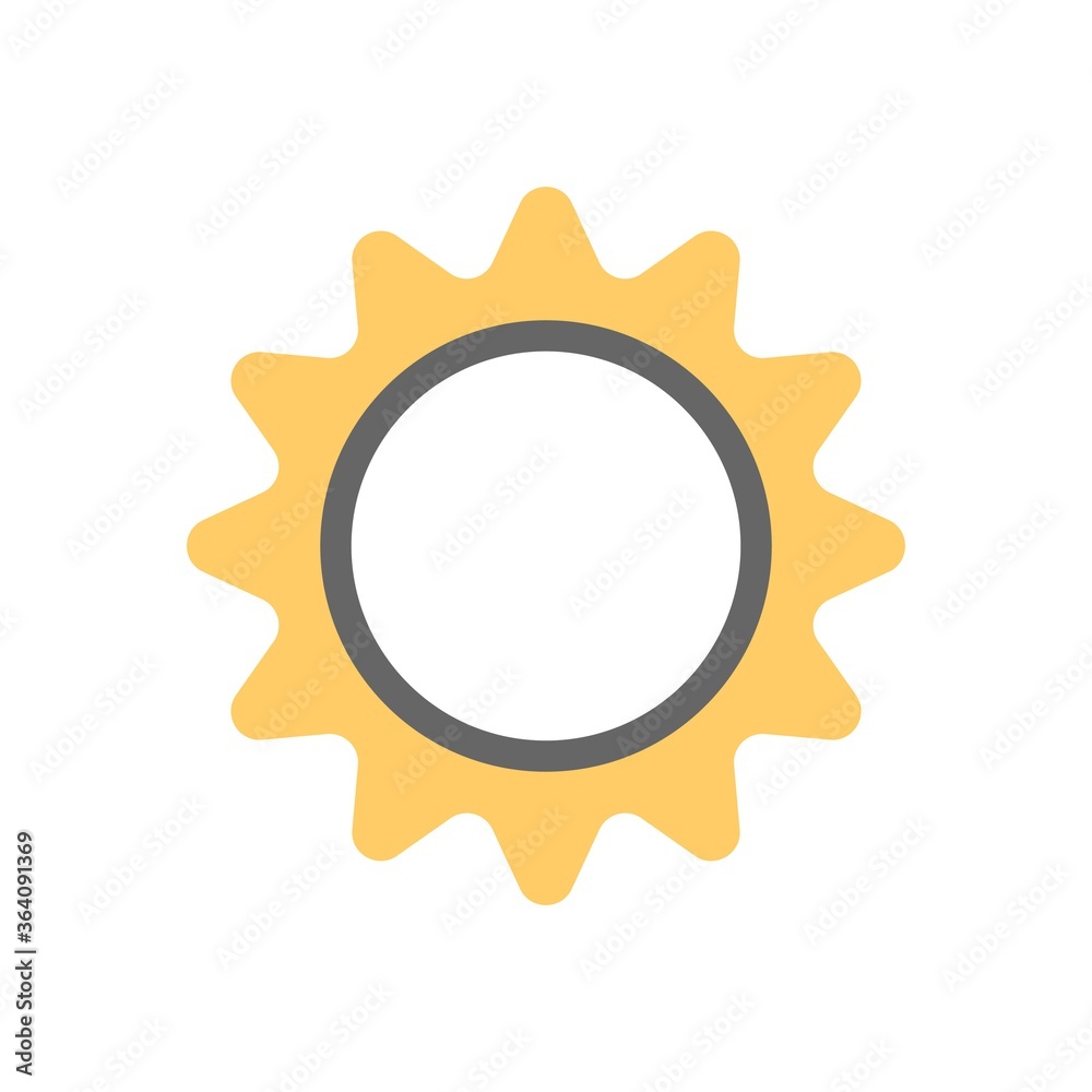 Display brightness control icon illustration. Camera settings, adjust contrast sign. Display brightness control icon illustration. Camera settings, adjust contrast sign.