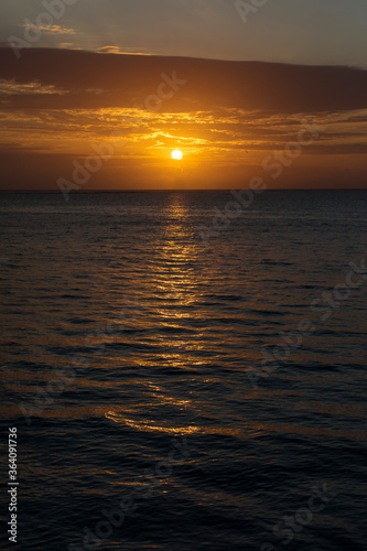 Beautiful sunrise over ocean in Zanzibar  Tanzania