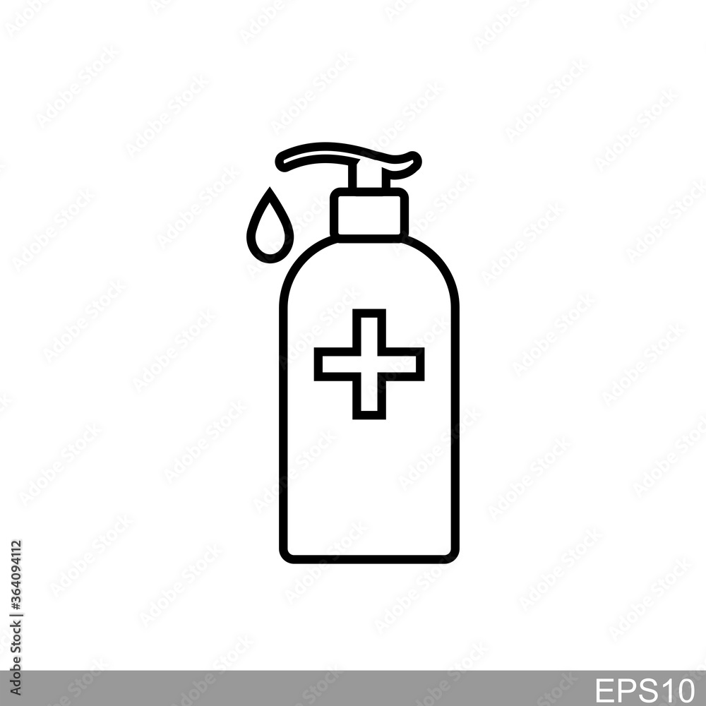 Hand sanitizer icon on white bacground Hand sanitizer icon on white bacground
