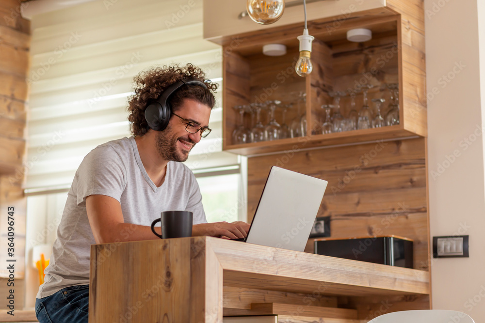Man working in home office Man working in home office