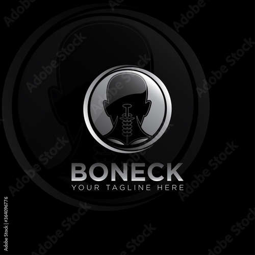 boneck logo, creative 3d neck bone and injection vektor