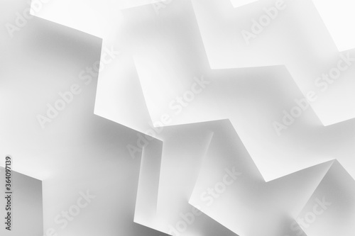 Geometric shapes made paper, white background