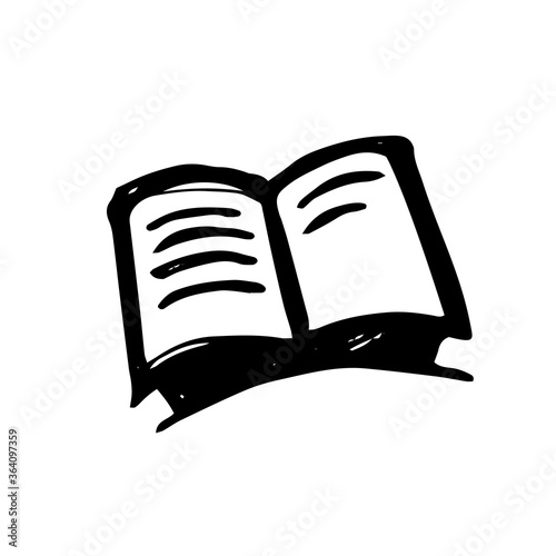 Book doodle icon. Education logo.