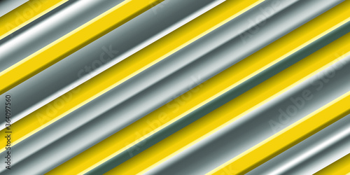 Abstract striped background. Gray and yellow laminate surface. Striped texture. Vector illustration EPS10