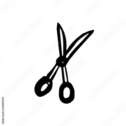 Scissors hand drawing.