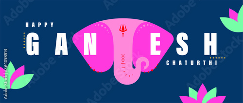 indian festival banner happy ganesh chaturthi template vector