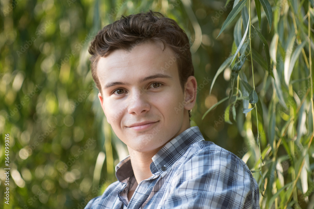 Young man in a park