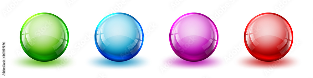 Obraz premium Set of color glossy balls. Vector bright balls isolated