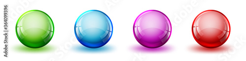 Set of color glossy balls. Vector bright balls isolated