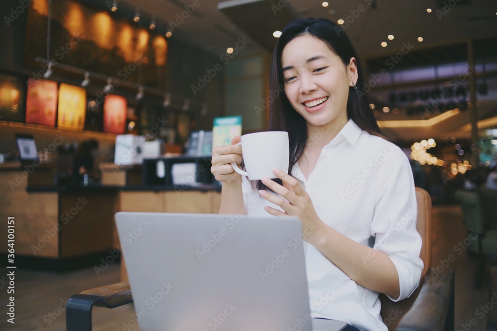Happy woman drinking coffee in the morning. Happy woman drinking coffee in the morning.
